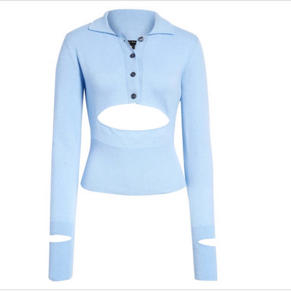 Meryll Rogge Cashmere Long Sleeve Polo Sweater